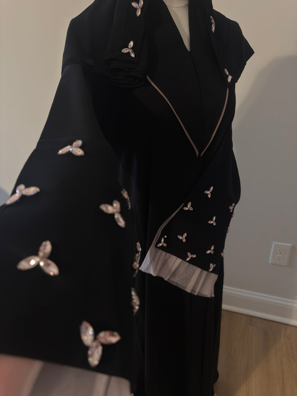 Blush Pink Crystal Elegance Abaya