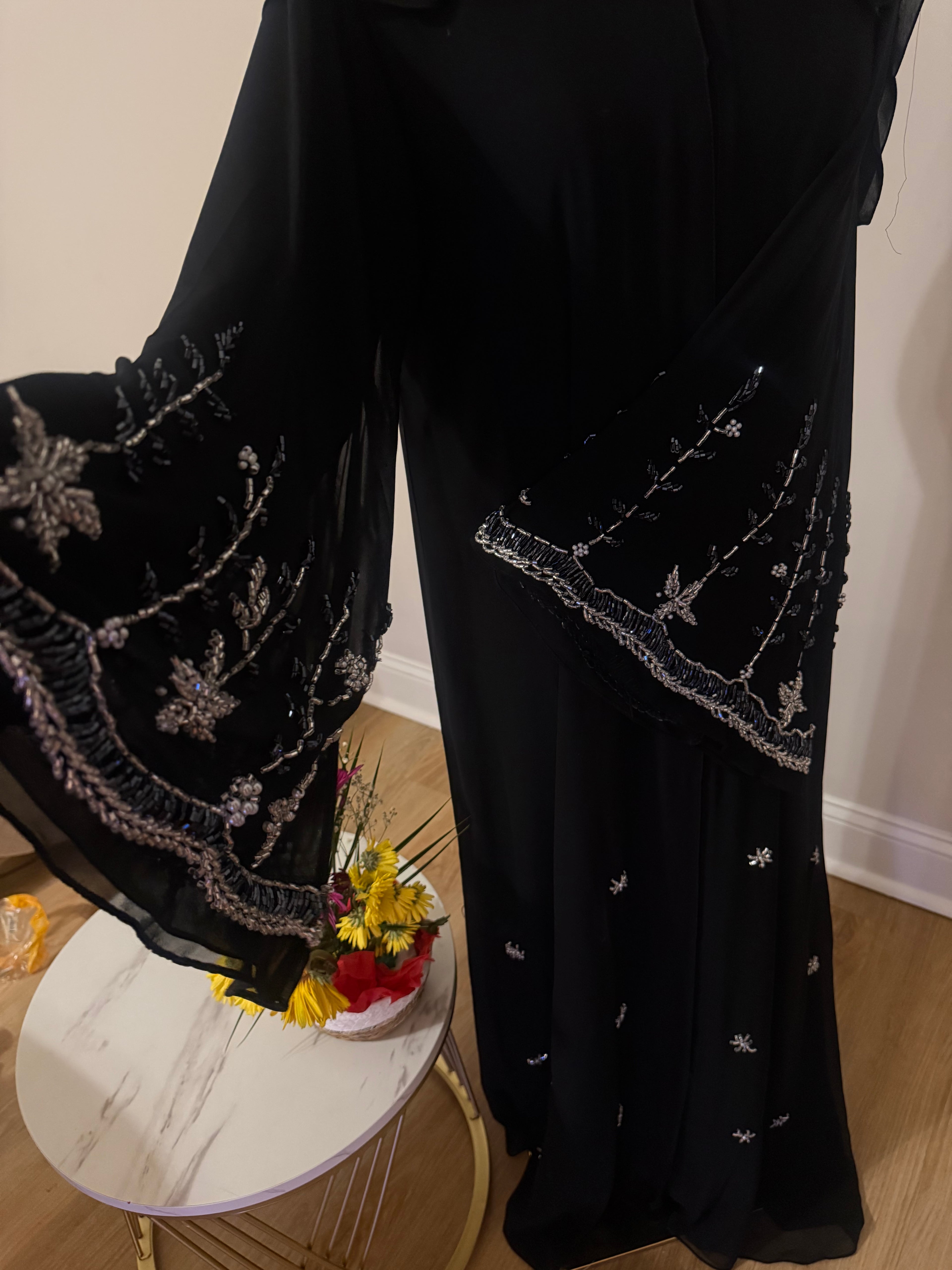 Midnight Noir Beaded Abaya