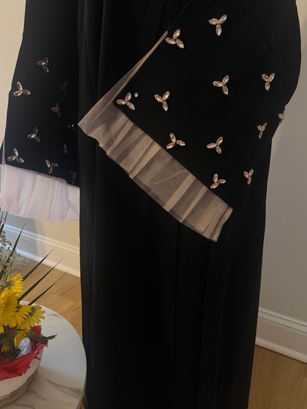 Blush Pink Crystal Elegance Abaya
