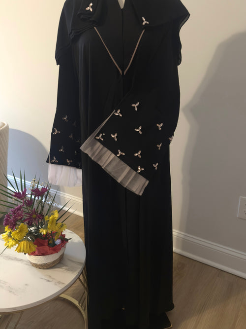 Blush Pink Crystal Elegance Abaya