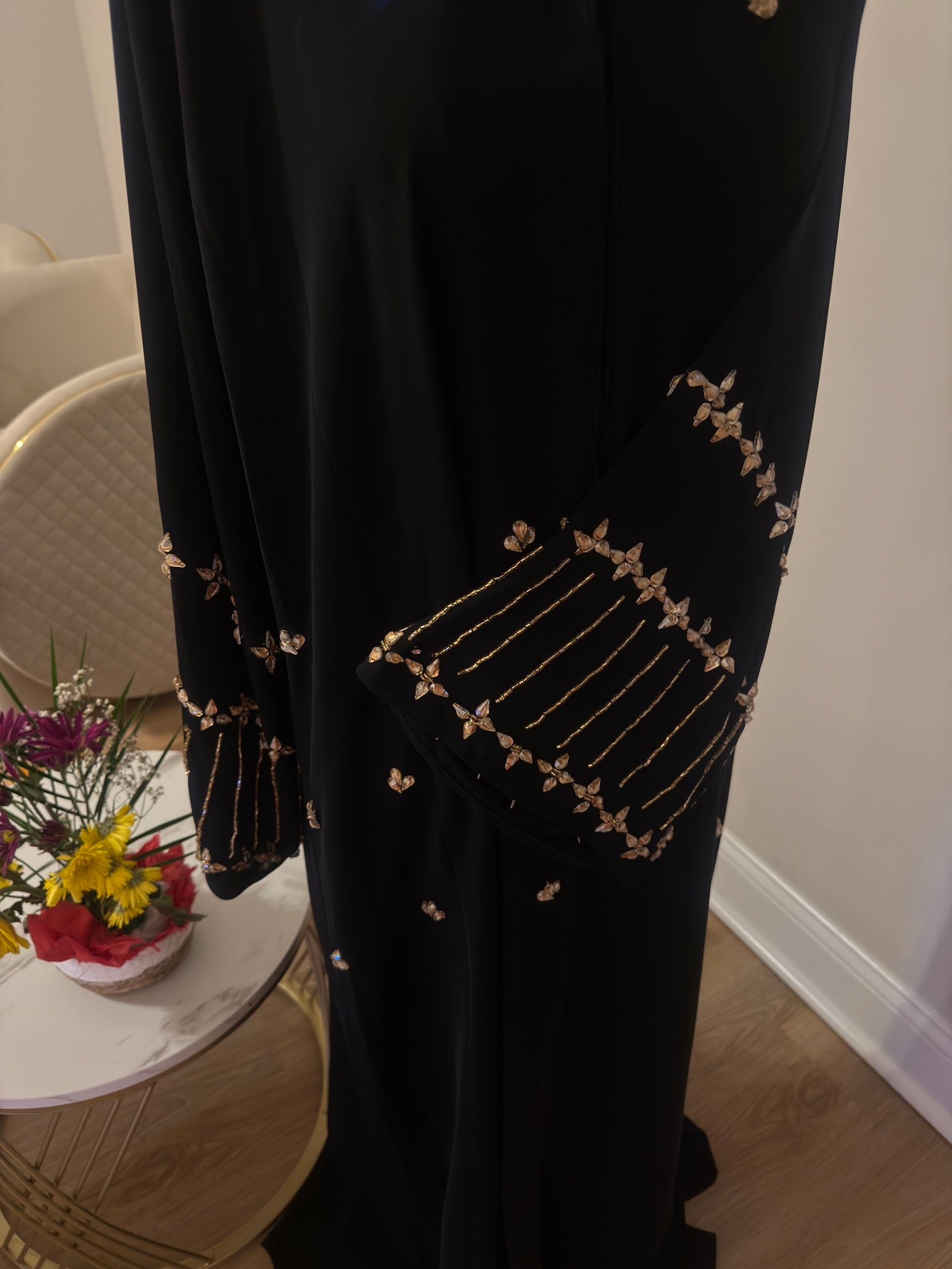 Golden Petal Abaya