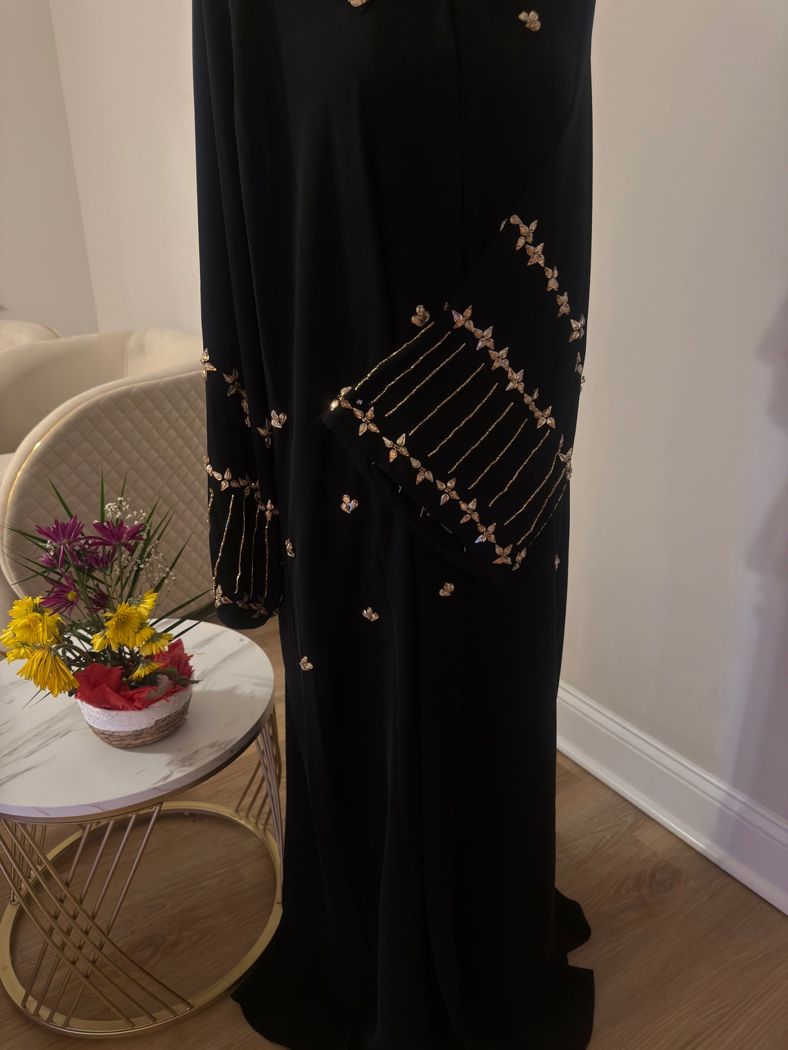 Golden Petal Abaya