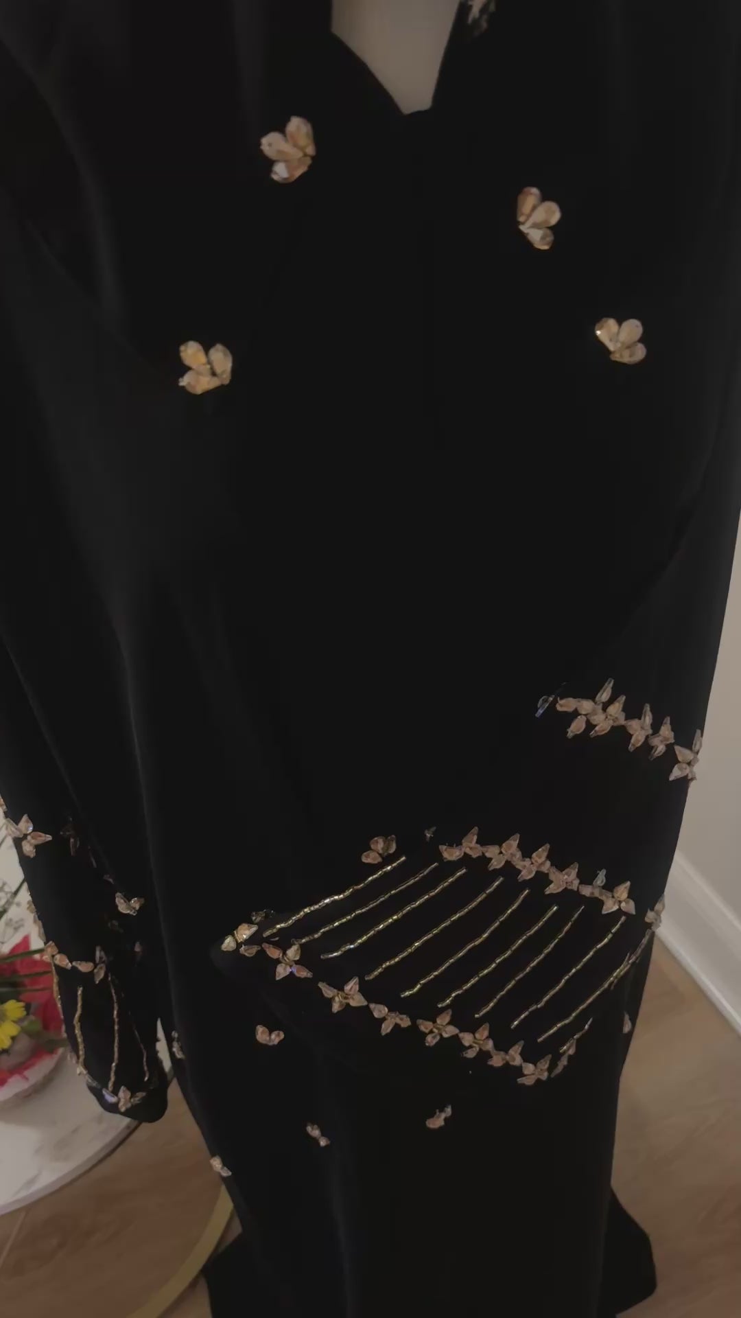Golden Petal Abaya